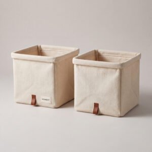 Canvas Storage Bins, Set of 2